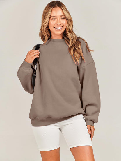 ANRABESS sweatshirt — Oversized crewneck fleece pullover for women
