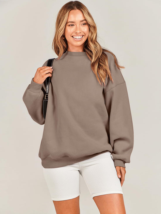 ANRABESS sweatshirt — Oversized crewneck fleece pullover for women