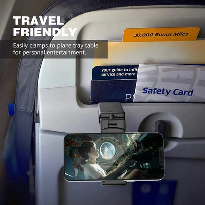 Portable electronic device mount — Perilogics airplane phone holder with 360 degree rotation