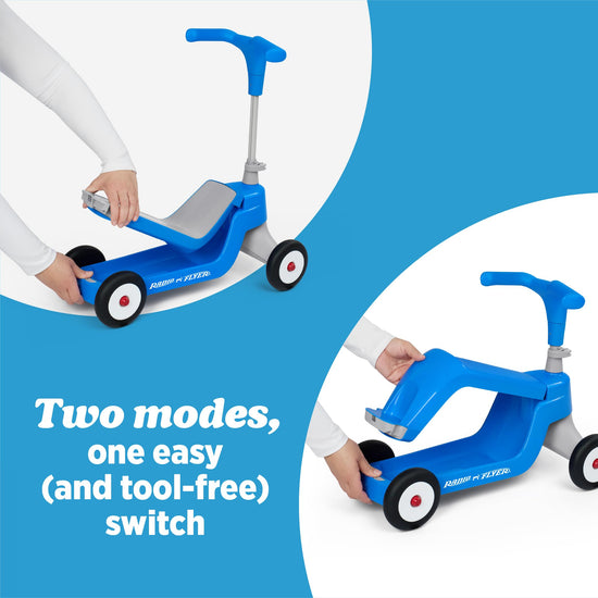 Radio Flyer Scoot 2 kick scooter — converts easily with flip deck