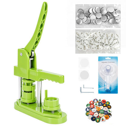 Happizza button maker — installation-free DIY pin badge press machine with supplies