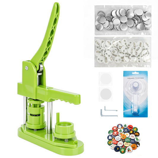 Happizza button maker — installation-free DIY pin badge press machine with supplies