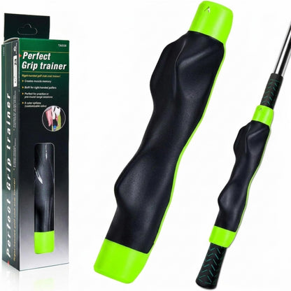 Crilano Golf Grip Trainer,Right Hand Golf Club Grip Swing Training for Improved Hand Positioning Improve Swing Consistency (Green)