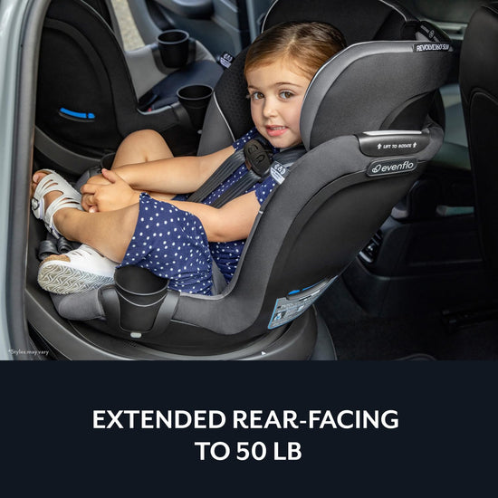 Evenflo Revolve360 Slim car seat — 2-in-1 rotational design with quick clean cover
