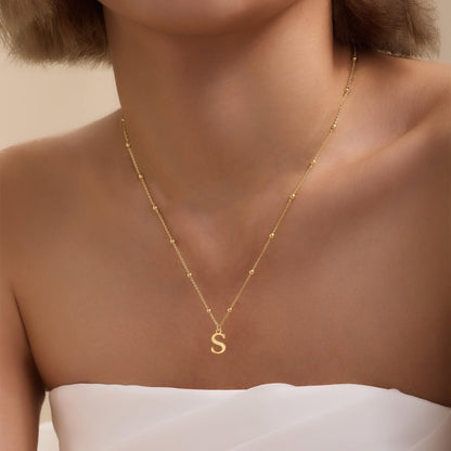MDIEEL necklace — Dainty 14k gold plated initial pendant charm