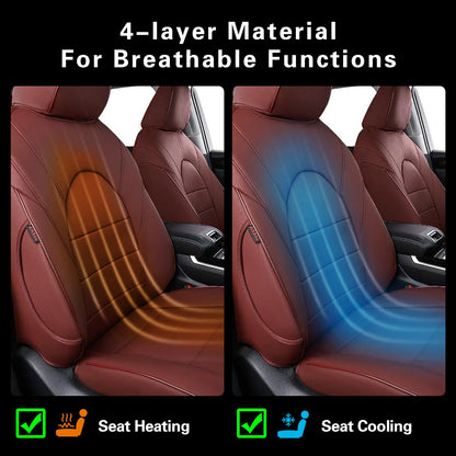Vehicle seat cover — EKR custom fit leather for Honda Pilot 2016-2022 burgundy