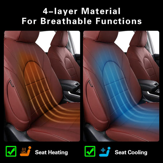 Vehicle seat cover — EKR custom fit leather for Honda Pilot 2016-2022 burgundy