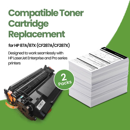 Premium Toner Cartridge 87A CF287A / 87X CF287X - Compatible for HP M506, M501, M527 Series Printers | Printer Cartridge & Toner Cartridge with Reliable Performance - Pack of 2