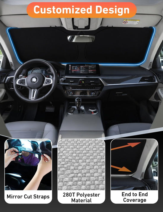 EcoNour vehicle interior shade - round design for better sun protection