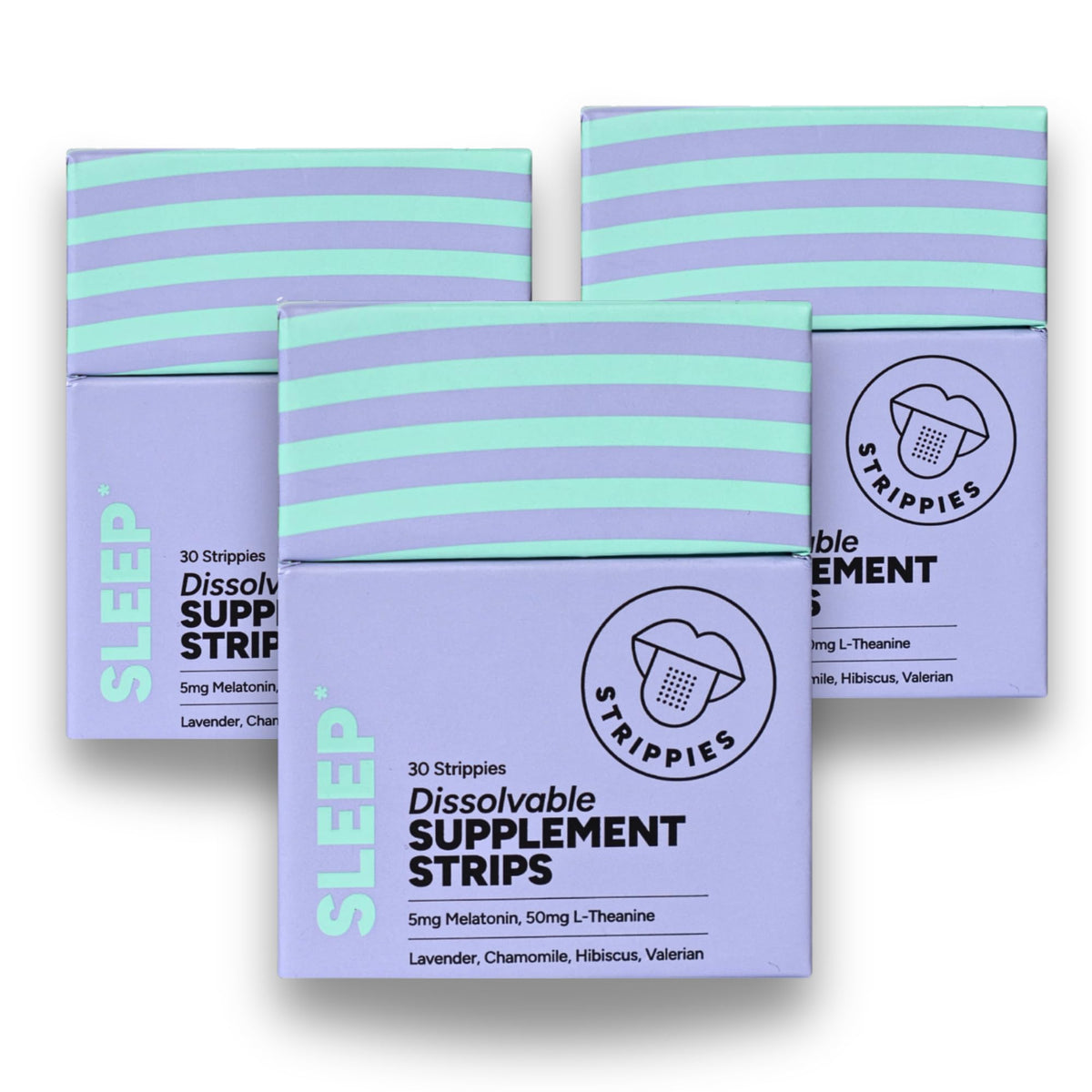 STRIPPIES dissolvable sleep strips – fast-acting melatonin with L-theanine and herbs