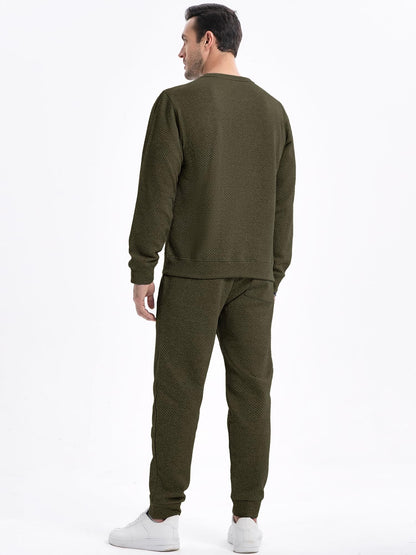 Track suit — JMIERR 2 piece knit jacquard pullover and joggers set with pockets