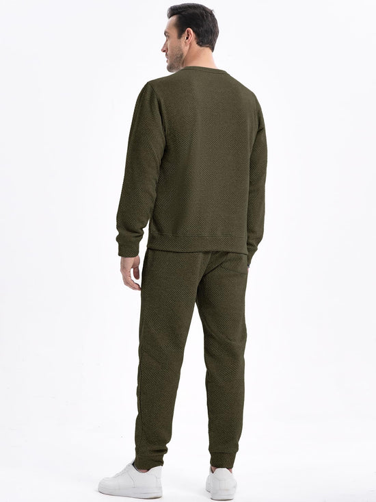 Track suit — JMIERR 2 piece knit jacquard pullover and joggers set with pockets
