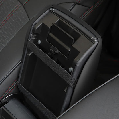 AOMSAZTO console covers - Armrest covers for 2019-2025 Subaru Forester in black with black stitches