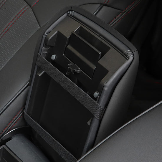 AOMSAZTO console covers - Armrest covers for 2019-2025 Subaru Forester in black with black stitches