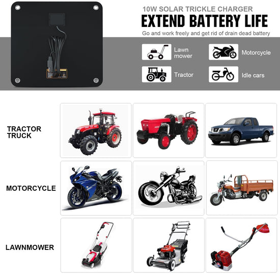 ECO-WORTHY solar car battery trickle charger - Portable power panel backupECO-WORTHY battery charger - 12 volts 5 watts solar car battery maintainer