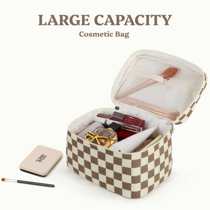 Prite cosmetic case — large floral quilted design for travel and toiletries