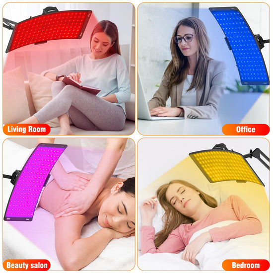 Microcurrent facial machine — 7 in 1 light therapy device with stand and infrared light