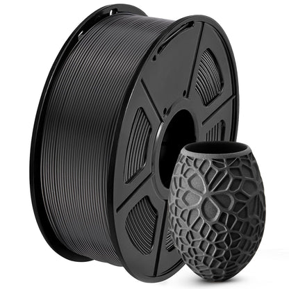 SUNLU thermoplastic filament — 1.75mm PLA, 1kg spool, black, for most FDM printers
