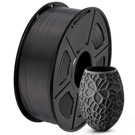 SUNLU thermoplastic filament — 1.75mm PLA, 1kg spool, black, for most FDM printers