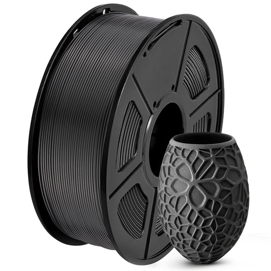 SUNLU thermoplastic filament — 1.75mm PLA, 1kg spool, black, for most FDM printers