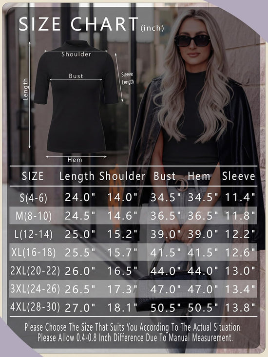 PrinStory shirt - Mock neck short sleeve ribbed knit design for summer outings