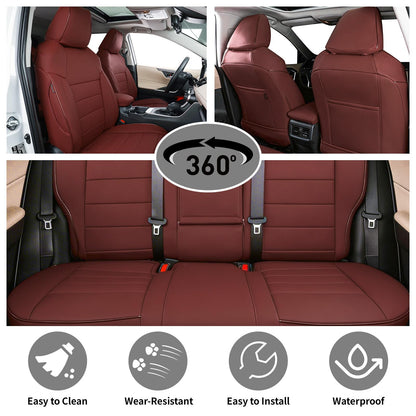 EKR Prius seat covers — custom leather for Toyota Prius LE 2023-2026 with rear row protection