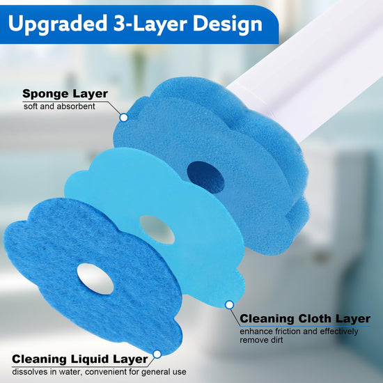 wlich Disposable Toilet Brush Set with 48 Refills, Wall Mount Holder