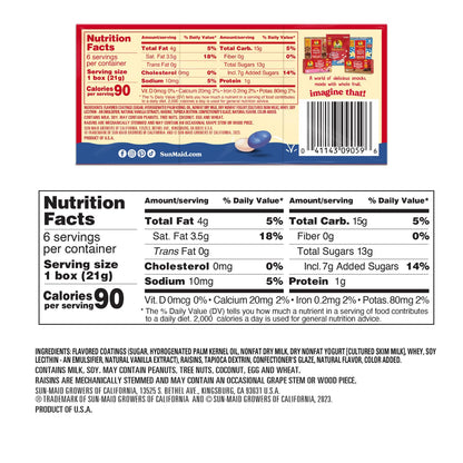 Sun-Maid fruit snacks — yogurt covered raisins