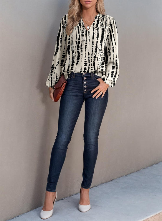 Dokotoo floral print smocked long sleeve chiffon shirt