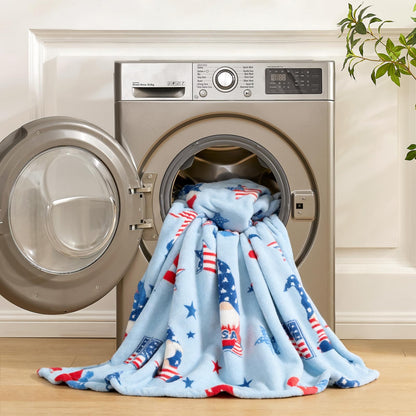 Cozy Bliss gnome throw blanket — ultra soft milkyplush for couch, sofa and bed