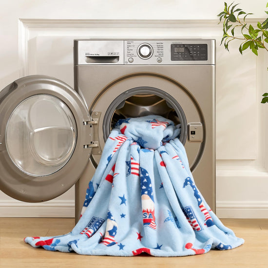 Cozy Bliss gnome throw blanket — ultra soft milkyplush for couch, sofa and bed