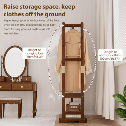 Solid Wood Clothes Rack