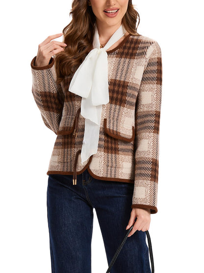 Houlengs sweater — Vintage plaid button down with pockets and long sleeves