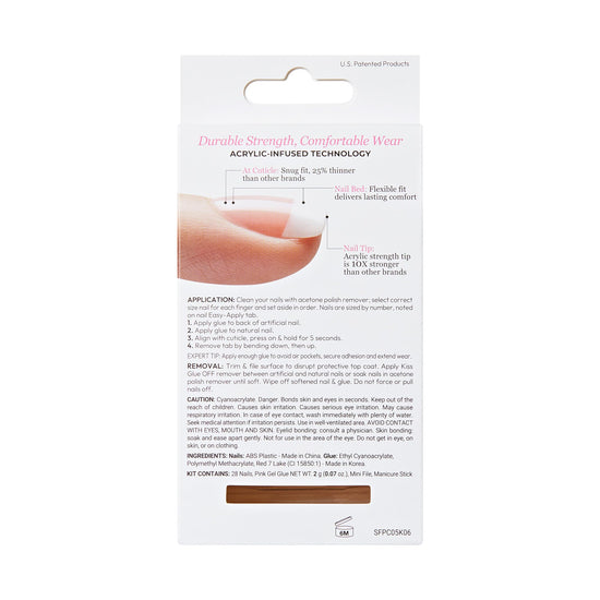 KISS Salon acrylic false nails - Crush Hour, white, petite size, squoval shape, includes glue and tools.