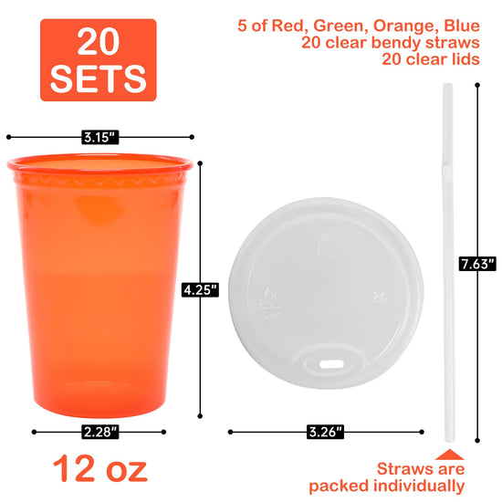 L LIKED 12 oz kids cups with lids and straws in assorted colors