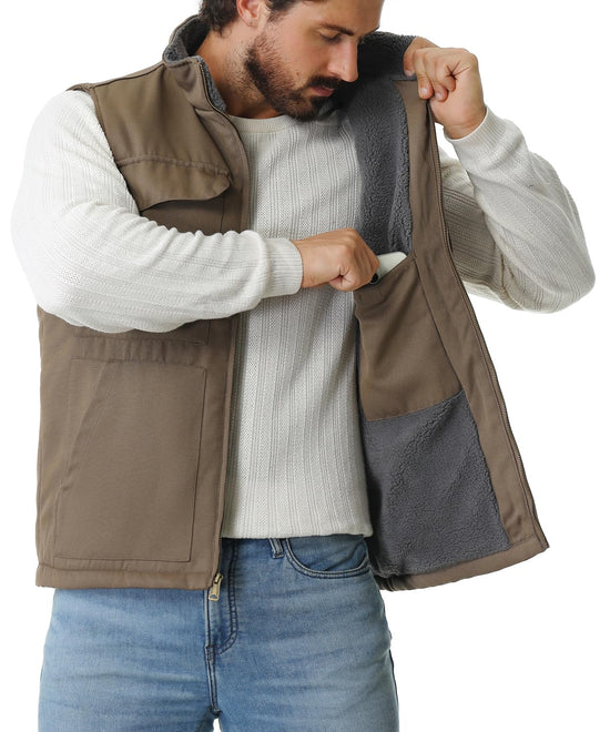 TUAOVA vest — Fleece-lined and waterproof workwear mock-neck design