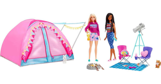 Toy figure playset — Barbie It takes two camping set with dolls and accessories