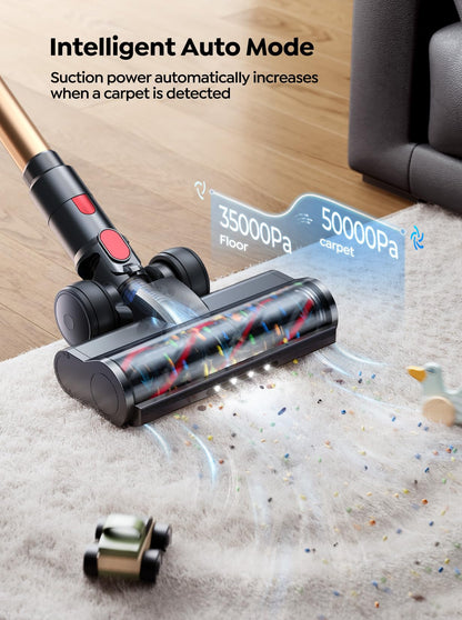 Cordless vacuum cleaner — 650W power with 70 mins runtime and removable battery