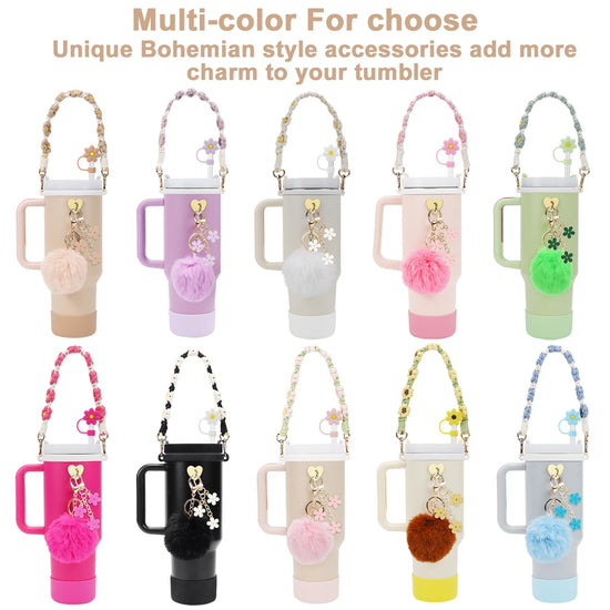 Sporting goods — 13-piece Stanley Cup accessories set with water bottle handle strap and charms