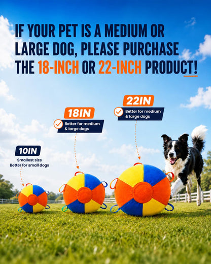 10/18/22 Inch Herding Ball Calming Jumbo Durable Tear-Resistant Inflatable Dog Toy Heavy-Duty Handle Cover Pump Outdoor Play Exercise Training Large Breeds Border Collie Cattle Horse Waterproof (18IN)