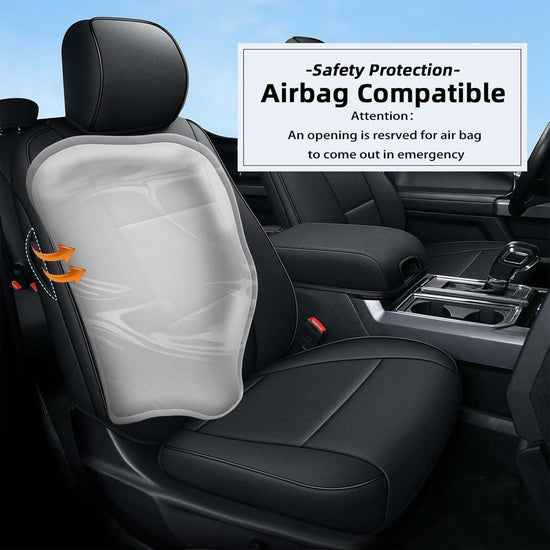 AOMSAZTO vehicle seat covers - Custom fit faux leather for Ford F150 and Super Duty crew cabs 2015-2026