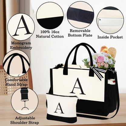 Yoolife tote bag — Monogrammed initial design for women and moms