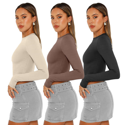 Shirt — Women's long sleeve crop top pack in Y2K style