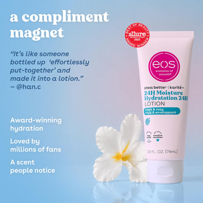 eos 24H moisture body lotion — travel size formula