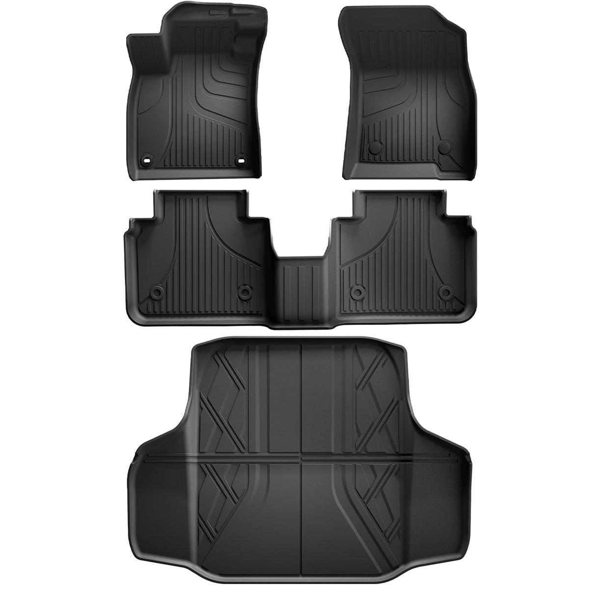 AOMSAZTO Floor Mats & Trunk Mat Fit for Honda Accord 2026 2025 2024 2023 (Gasoline & Hybrid), All Weather TPE Floor Liners with Cargo Mat, Waterproof Non-Slip Car Mats, Black
