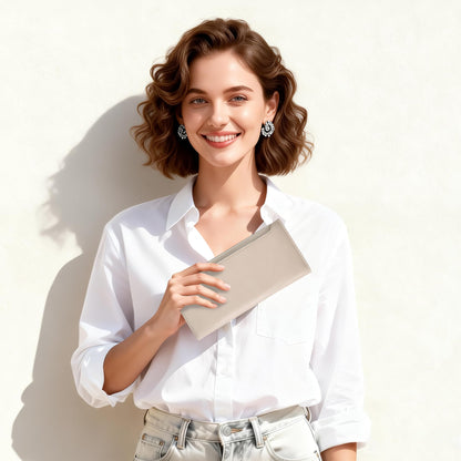 Tipmile bifold leather wallet with RFID blocking for women
