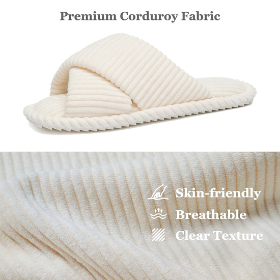 GOEWY slippers — Memory foam open toe slides with anti-skid sole for women