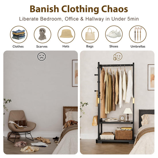 Solid Wood Clothes Rack