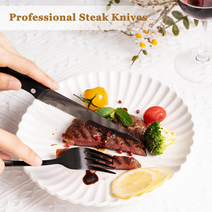 Astercook flatware set — food-grade stainless steel with steak knives included