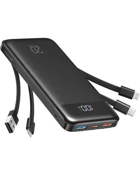 Charmast power bank — 20000mAh with built-in cables and fast charging